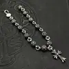 Pulseira Chaoxuan Croix Coração Flor de Cruz Retrô Bola com Pingente de Cruz Hip Hop Personalidade Dominadora Joia de Mão