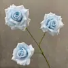 Rosa Artificial Decoración de Boda Decoración del Hogar Rosa de Diamante de 3 Cabezas Arreglo de Flores de Seda Decoración de Escenario para Sala de Transmisión en Vivo Flores Artificiales