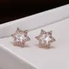 Nuevos pendientes de cristal chapados en oro hexagonales geométricos de estrella pendientes de temperamento personalidad femenina coreanos de Internet rojo Regalos Venta al por mayor