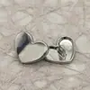 Botões metálicos simples em formato de coração plano de 20 mm para ternos femininos, suéteres, blusas e casacos, botões de coração com acabamento espelhado