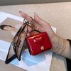 Monedero Versátil Exquisito Nuevo Popular de Moda con Delicado Grabado de Corazón, Llavero Mini de Cuero para Bolso