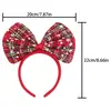 Decoraciones Navideñas Transfronterizas, Diademas Navideñas de Cuadros, Diademas con Lazos Grandes, Diademas Infantiles con Estampados de Copos de Nieve, Venta al por Mayor de Fabricantes