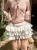 Saia Bolo Estilo Ballet para Mulheres com Design Suave, Cintura Alta, Efeito Emagrecedor, Versátil, Franzida, Saia Curta para Pessoas Baixas