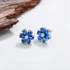 Brincos Pequenos e Delicados de Flor de Espinélio de Corindo Vermelho Fresco Brincos de Flores para Meninas Moda Luxo Leve Doce Versáteis