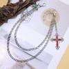 Tendencia de Moda Europea y Americana Accesorios de Cadena Combinables Colgante de Cruz Personalizado Cadena para Pantalones de Doble Capa Unisex Hip-hop