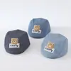 Gorra Boina de Mezclilla para Salidas de Primavera y Otoño para Bebés de 1-3 Años Gorra Delantera Oso de la Suerte Estilo Retro Sombrero para el Sol
