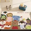 Capachos de Entrada com Desenhos de Animais Pequenos, Resistentes a Manchas e Fáceis de Cuidar, Capachos de Fio de PVC Cortáveis, Capachos de Porta de Entrada
