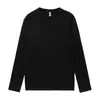 Camiseta Básica de Peso Pesado 300g Cepillada Simple Holgada Cuello Redondo Manga Larga para Hombres y Mujeres Color Liso Camiseta Interior Estilo Otoño e Invierno