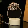 Venta al por mayor de fábrica tablero de escritura DIY de moda en internet luz nocturna luz nocturna 3D tablero de mensajes luminoso acrílico borrable