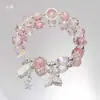 Pulsera de Sirena Colorida con Perlas y Pedrería Estilo Ins Niche Estudiante Dulce Versátil Pulsera para Mejor Amiga