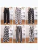 Calça Feminina de Seda Gelada Estampada Wide Leg Estilo Verão Novo Transfronteiriça, Calça Casual Solta de Cintura Alta para Casa que Pode Ser Usada Fora, Calça Fresca