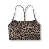 [En Stock] Nueva Ropa Interior Sexy Delgada con Estampado de Leopardo de Comercio Transfronterizo Europeo y Americano con Almohadillas en el Pecho y Hermoso Diseño en la Espalda para Fitness y Yoga