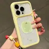 Capa Cor Maçã Verde Gota de Chuva para Apple 17 Pro Max, iPhone 17 Air, janela grande, cores contrastantes, 16 Pro