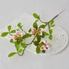 Reloj de Pared con Flores de Primavera en Isla Artificial Transfronteriza Estilo Ins Decoración de Muebles para Sala de Estar Ramas Falsas Jardín de Ingeniería Plantas Verdes Artificiales