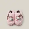 Pantuflas de Algodón para el Hogar Sanrio Originales para Mujer Invierno Dibujos Animados Lindas Pantuflas de Piel para Pareja Dibujos Animados Pantuflas Peludas Antideslizantes