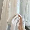 Calça Casual Feminina de Primavera e Outono, Branca, Cintura Elástica com Cordão, Calça de Perna Larga em Algodão e Linho Estilo Artístico Retrô, Calça Longa de Perna Reta