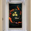 Tela con Patrón de Nueve Peces Tapiz Colgante para Decoración de Pasillo Entrada, Estilo Chino Sala de Estar Lujo Ligero Tela Colgante de Fondo