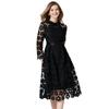 Vestido de solapa de marca para personas de mediana edad y mayores, primavera y otoño, nuevo, de encaje soluble en agua, corte en A, vestido informal festivo de talla grande.