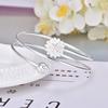 Pulsera Lotus Silver para Mujer para Regalar a Novia Pulsera Redonda de Plata Joyería Abierta Plateada Pulsera Fina de Múltiples Aros Pulsera Japonesa y Coreana Venta al por Mayor