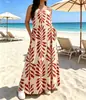 Vestido Largo de Verano 2026 Nuevo Estilo Europeo y Americano Talla Grande Estampado Sin Mangas Corte Holgado Adelgazante con Bolsillos Vestido Largo Línea A
