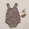 Macacão Suéter para Bebê Primavera e Outono com Suspensórios, Macacão Suéter para Bebê, Body com Suspensórios, Roupa para Engatinhar com Chapéu