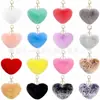 Producción de colgante de peluche con forma de corazón de melocotón, corazón largo, colgante con forma de corazón, bola de pelo de amor, colgante para coche, colgante para bolso