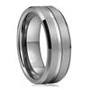 Anillo Sencillo Versátil Personalizado Transfronterizo Europeo y Americano de Acero Inoxidable 8mm Ranura Única Doble Cara Mate Moda Anillo al por Mayor para Hombres