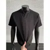 Camiseta Masculina com Estampa de Espiga de Trigo, Gola V Pequena, Manga Curta, Estilo Americano Old Money de Verão, Top Camiseta Soltinho Retrô de Meia Manga para Homens