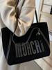 2025 Nuevo Bolso de Hombro Retro con Letras Moda Casual Bolso Casual para Mujer Bolso Tote de Gran Capacidad para Viajes Diario Mujer