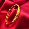 Agite o som do mesmo bracelete push-pull acolchoado de ouro para mulheres, pulseira push-pull lisa com estampa de barriga de cobra, atacado