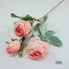 Nova Rosa Artificial de Casamento Rosa Torre de 3 Cabeças Ramo Único Flor de Seda Decoração para Casa Sala de Estar Mesa de Jantar Mesa de Centro Arranjo Floral