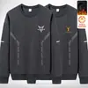 Sudadera con forro de polar para hombre, estilo otoño e invierno, cuello redondo, manga larga, corte holgado, top casual versátil, sin capucha