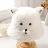 Chapéu de Pescador Feminino Outono e Inverno Novo Estilo Desenho Animado Ragdoll Moda Rosto Exposto Pequeno Chapéu de Bacia Recheado Chapéu Quente à Prova de Frio