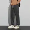 Jeans para hombre de otoño e invierno, estilo americano, pierna recta, corte holgado, pierna ancha, mezclilla lavada, nueva colección 2026
