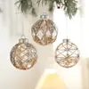 Nuevo Producto 8cm Plástico Transparente Polvo Pegajoso Polvo Dorado Bola Colgante Colgante para Árbol de Navidad Decoración Colgante Accesorios Accesorios en Stock