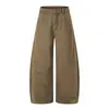 Pantalones casuales americanos JIAMU de dos tonos, deconstruidos, con línea dividida, unisex, pierna ancha, patchwork curvo, algodón puro, pantalones largos de pierna curva