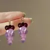 Las Uvas Están Maduras~ Pendientes de Cuentas de Uva Dopamina de Verano para Mujer, Pendientes de Gama Alta Nicho Estilo Ins