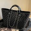 Bolso Grande de Cadena Rombo de Gran Capacidad para Mujer 2026 Nuevo Bolso Tote Texturizado de Moda Tendencia para el Trabajo y los Viajes Bolso de Hombro