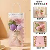 Tulipa e cravo originais buquê DIY feito à mão presente criativo lembrança do Dia das Mães bolsa de mão