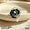 Casaco Suéter Broche Terno Drop Oil Camélia Pin Temperamento Chanel Pequeno Acessórios Fixos Anti-Light Pearl Buckle