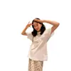 Camiseta blanca de algodón de manga corta para mujer con estampado de delfín y paloma estilo coreano, ajuste holgado de verano, diseño adelgazante, top de nicho