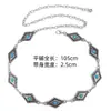 Explosiones Transfronterizas Cadena de Cintura Europea y Americana Decorativa Fina para Mujer con vestido plata Moda Étnica Cadena Turquesa