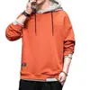 Stock de fábrica: Sudadera con capucha para hombre, manga larga, color liso, estilo retro, adecuada para primavera, otoño e invierno, negra, producto de comercio electrónico transfronterizo