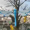 Lámpara Dinámica Luminosa de Libélula para Exteriores, Lámpara Simulada de Insecto, Lámpara Biónica Automática de Libélula con Alas, Lámpara de Paisaje para Puntos Escénicos de Jardín