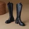 Nuevas Botas Largas de Tacón Grueso Estilo Coreano de Moda para Mujeres de Estatura Baja Tacones Altos Otoño/Invierno Botas Altas de Caballero Elegantes 2026 Botas Adelgazantes