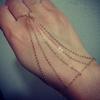 Joyería Transfronteriza Europea y Americana Cadena Completa Pulsera de Cadena con Borlas Moda Femenina Combinable Cadena para el Dedo