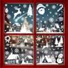 Decoración Navideña Atmósfera Invernal Bastón de Caramelo Papá Noel Pegatina de Vidrio Copo de Nieve Muñeco de Nieve Adhesivo Estático Venta al por Mayor