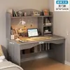 Mesa de Computador, Mesa, Combinação de Estante, Mesa Tudo-em-Um, Mesa de Escrita para Quarto de Casa, Sala de Estudo para Aluguel, Mesa Simples para Estudo de Estudante