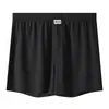 Atacado de Cuecas Boxer Masculinas Huajielong de Seda Gelada Texturizada Cor Sólida, Cintura Média, Tamanho Grande, Respiráveis, disponíveis para dropshipping