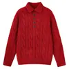 Roupas Masculinas ACU Marca da moda suéter com gola torcida para homens, novo produto outono e inverno 2026, quente, solto, top casual abotoado para homens